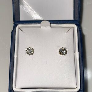 Gold and Silver Crystal Stud Earrings